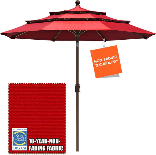 9Ft EliteShade Market Umbrella with 3 Tiers for Outdoor Use