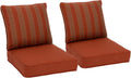 23x26 in Red Striped Patio Seat Cushions Set of 2 - Fade-Resistant