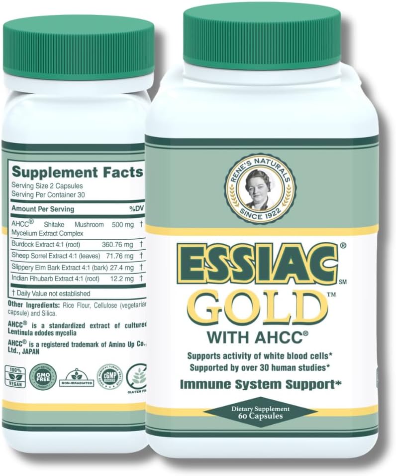 Essiac Gold with AHCC Premium Immune System Booster Capsules