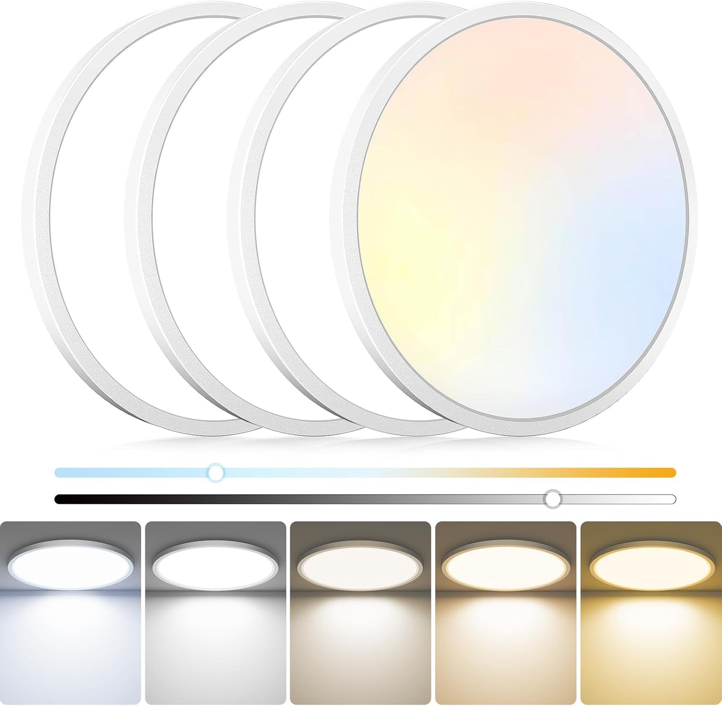 4Pack LED Flush Mount Ceiling Light Fixture for Modern Spaces