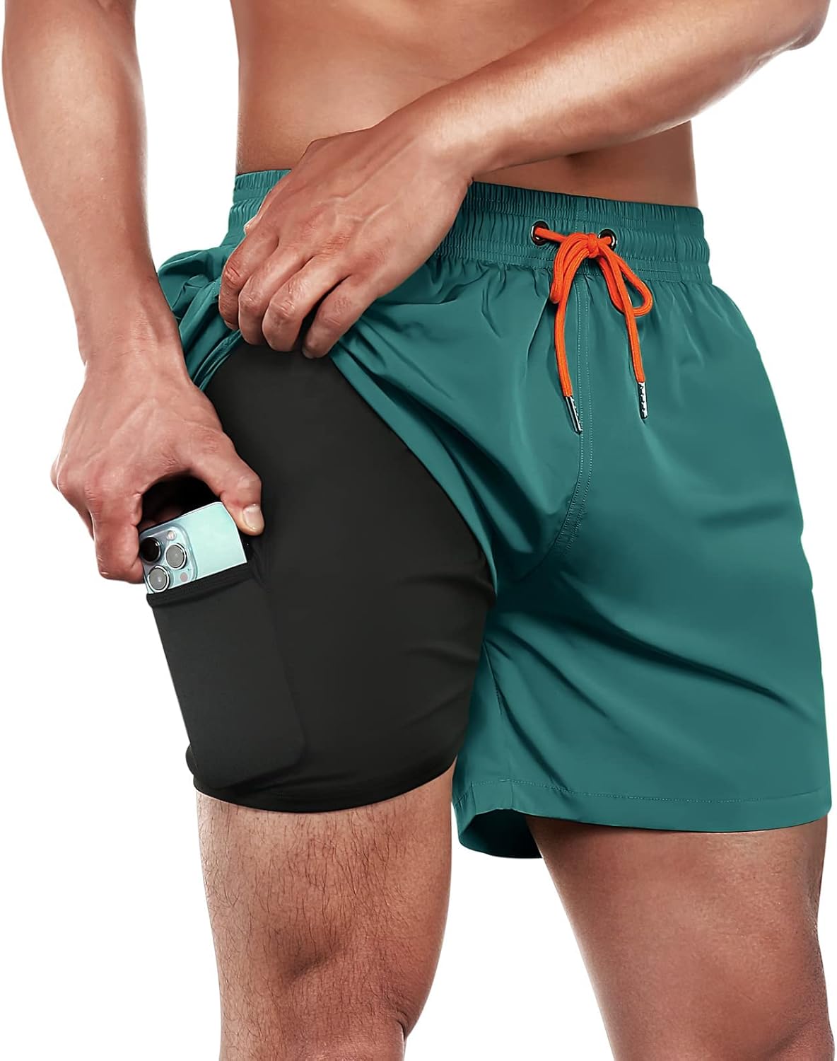 BRISIRA Mens Swim Trunks Quick Dry 5 inch Inseam Beach Shorts