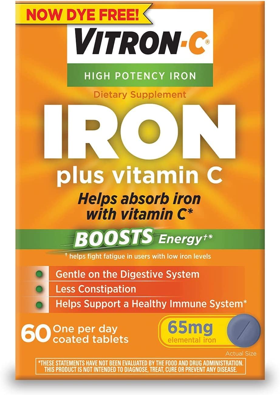 Vitron-C High Potency Iron Supplement with Vitamin C - 3 Packs