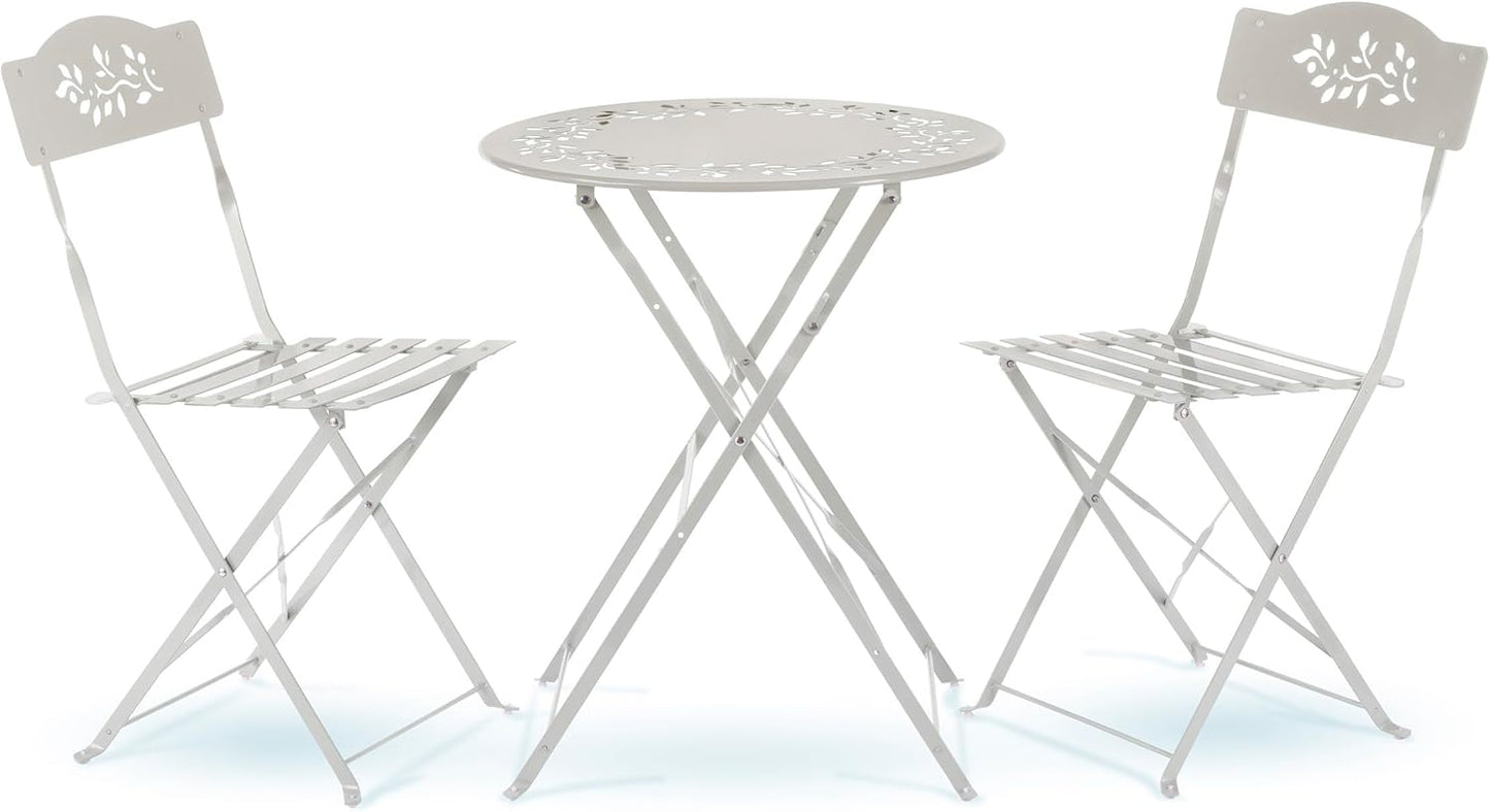 Alpine Corporation Indoor Outdoor Bistro Set with Folding Chairs