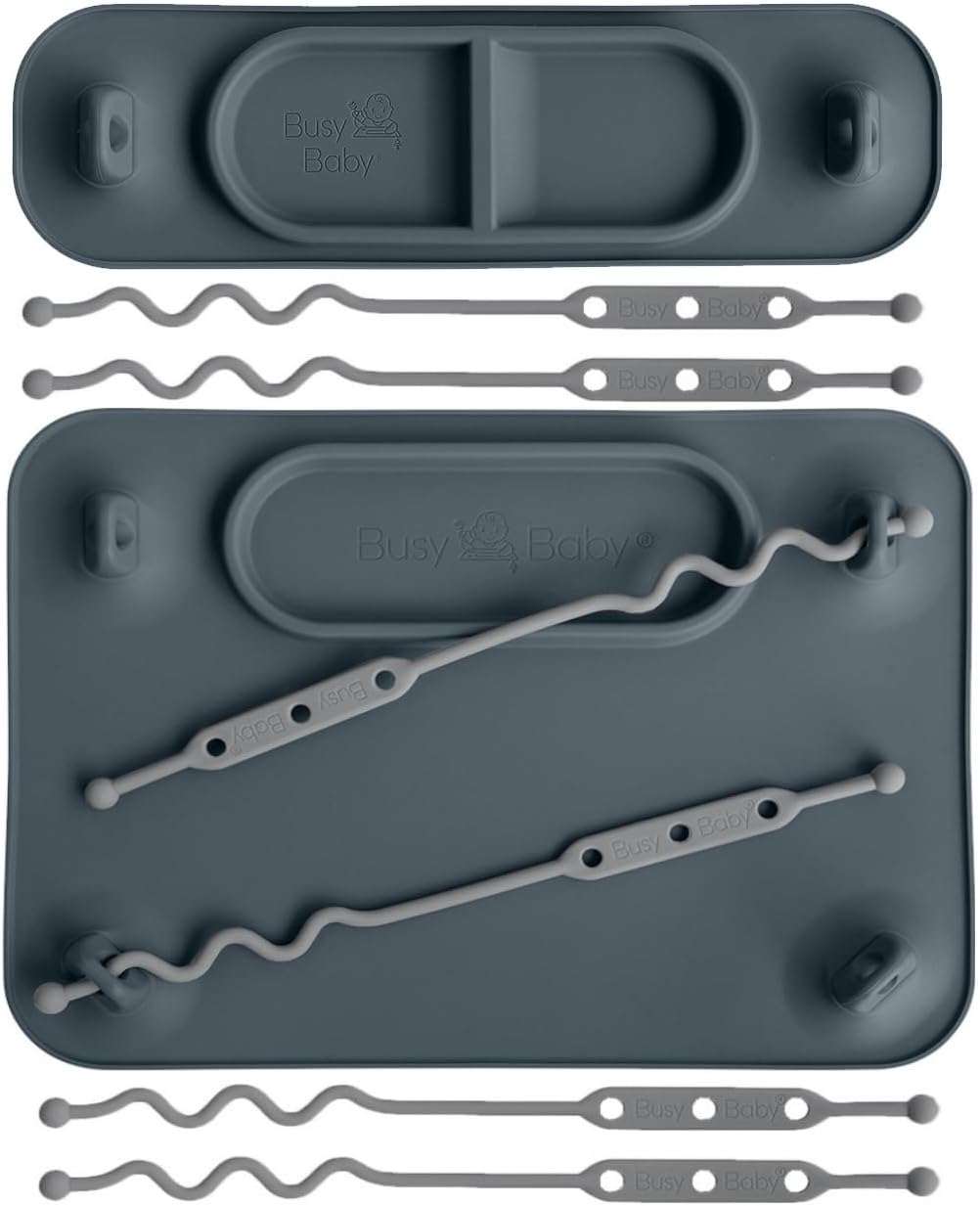 BUSY BABY Silicone Mat Bundle for Baby Led Weaning and Travel