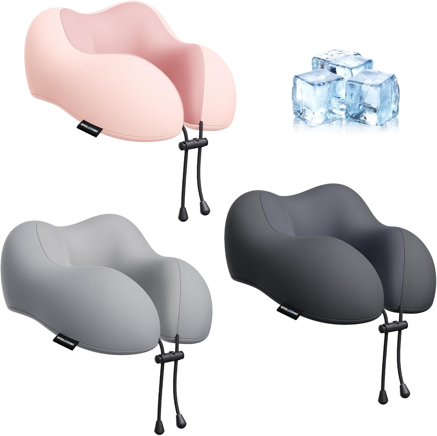 Travel Pillow for Airplane - 3 Pack Memory Foam Neck Pillows