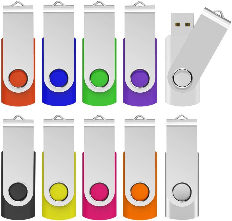 KOOTION 64GB USB 2.0 Flash Drives - 10 Pack Swivel Design