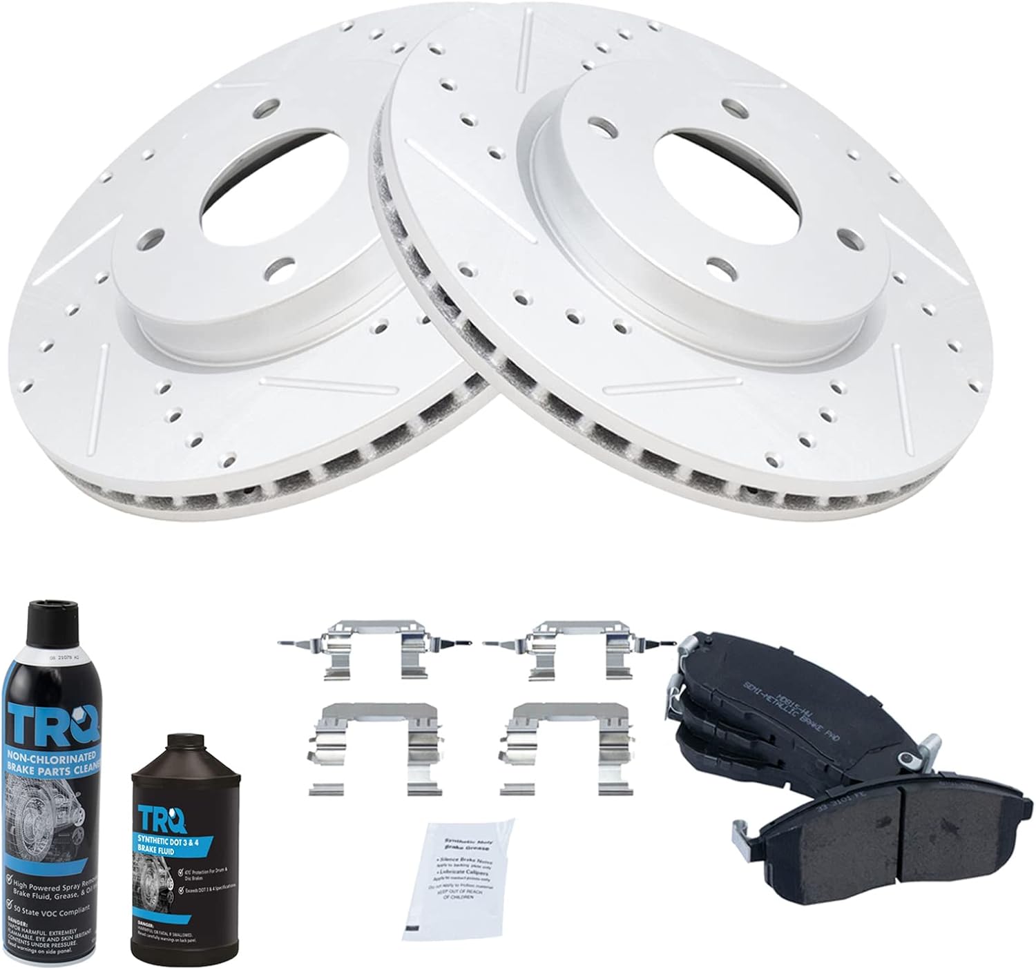 TRQ Front Performance Brake Pad & Rotor Kit for Nissan