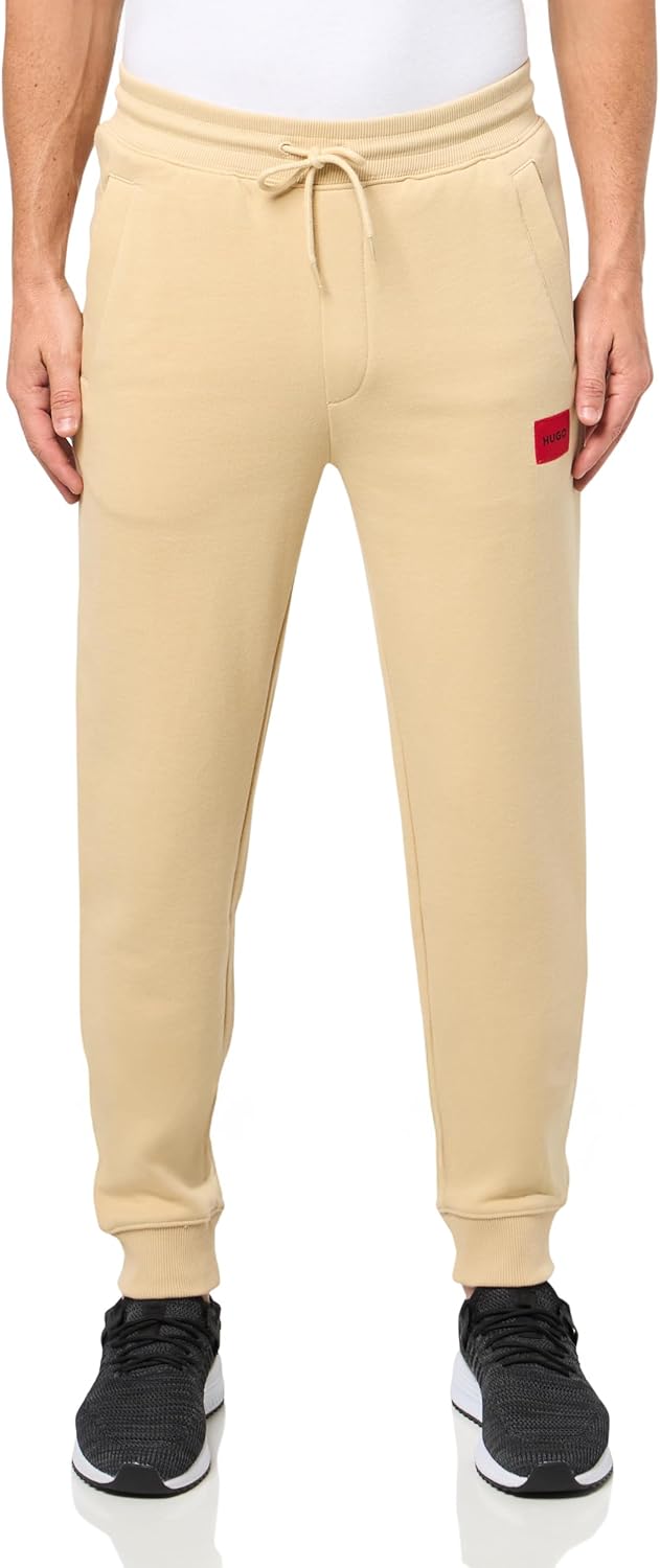 HUGO Mens Regular Fit Square Logo Jersey Drawstring Joggers Review