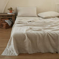 100% Linen Flat Sheet Queen - Stone Washed Breathable Linen