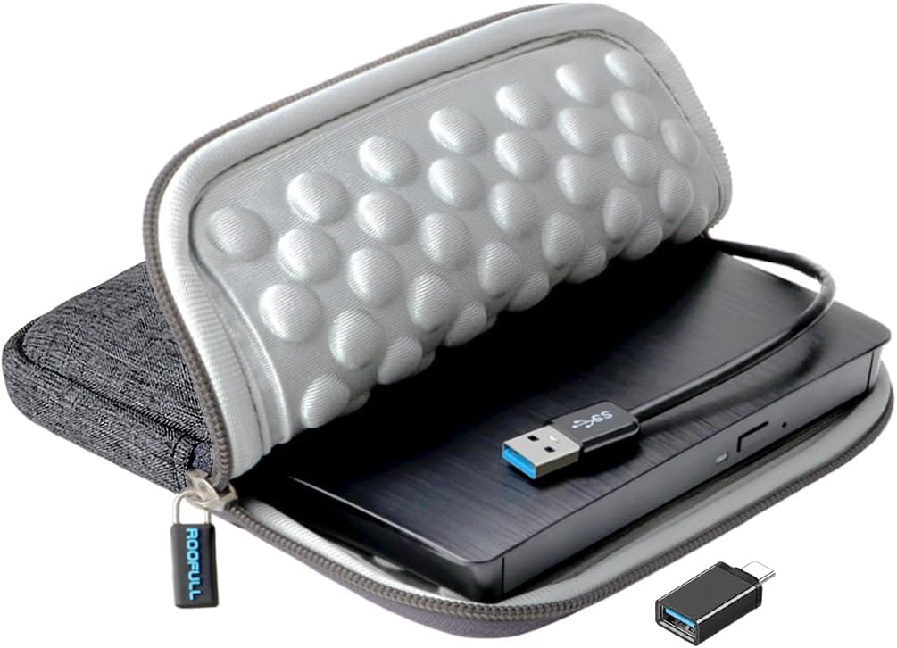 ROOFULL External CD DVD Drive - Portable Optical Disk Burner