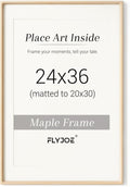 24 x 36 Poster Frame Natural Maple Wood with Tempered Glass
