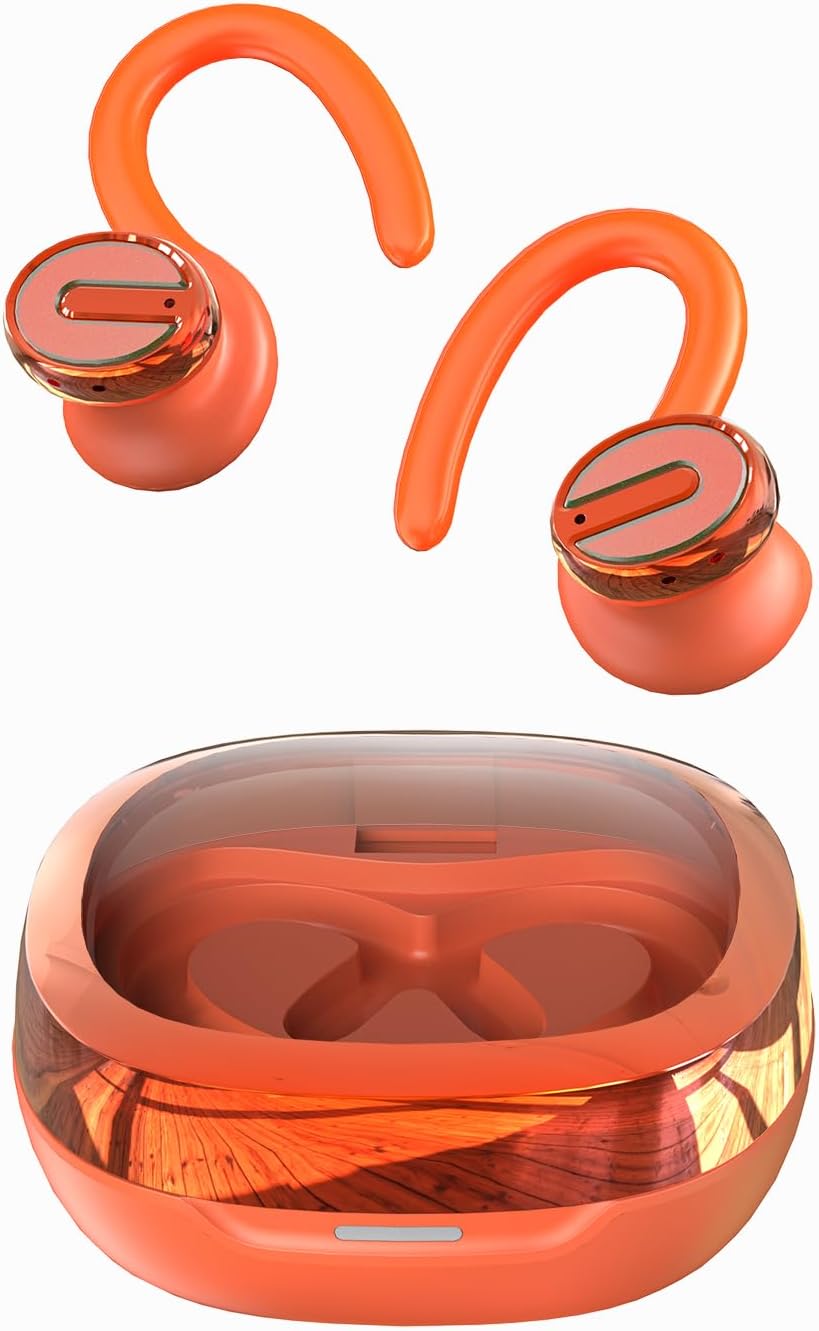 60-Hour Playtime Wireless Earbuds - Sporty Orange Genius!