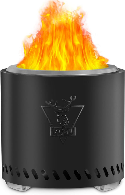 YEFU Smokeless Fire Pit: 15 Inch Outdoor Fire Pit for Camping
