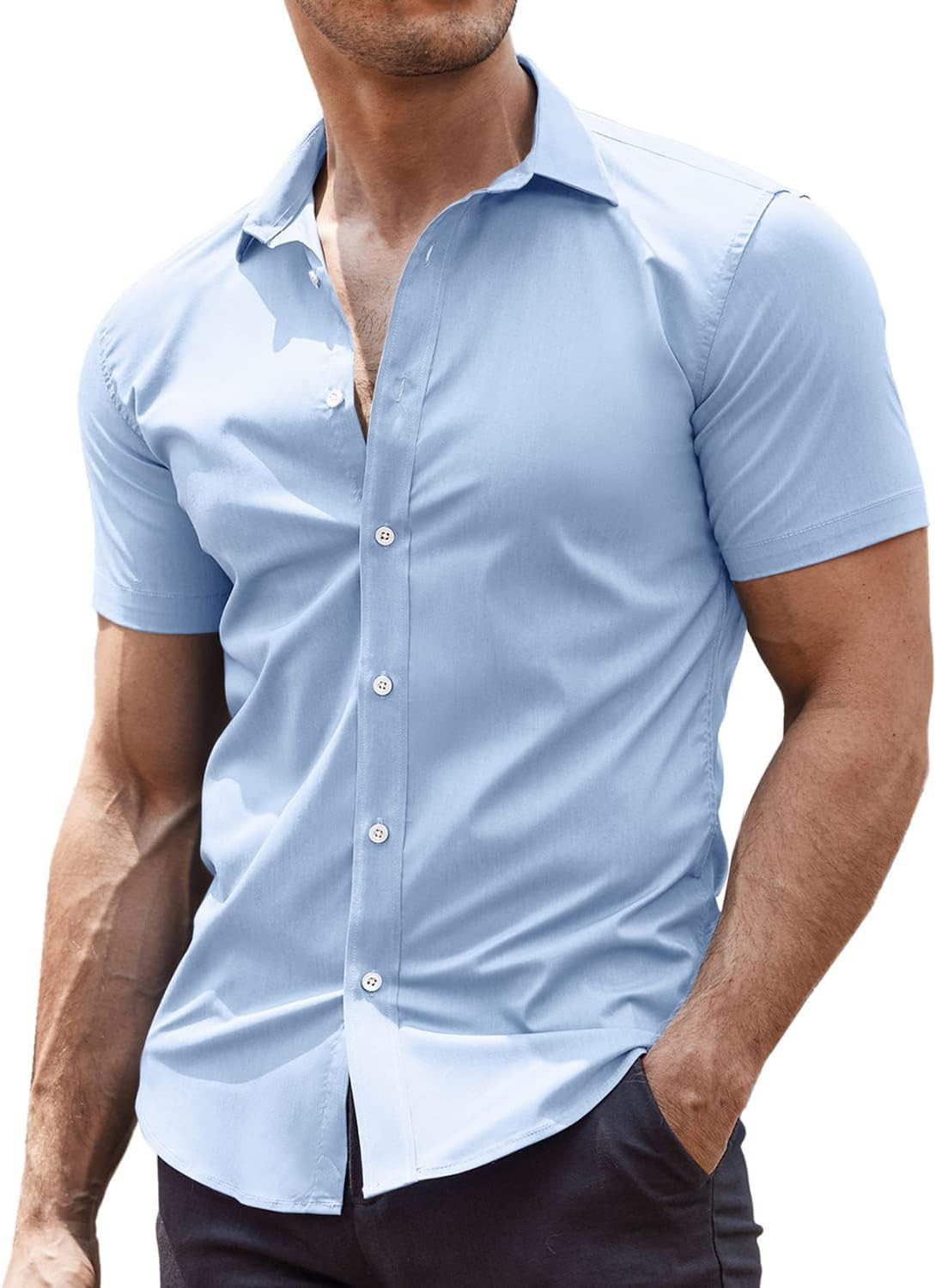 COOFANDY Men's Muscle Fit Dress Shirts for Stylish Comfort