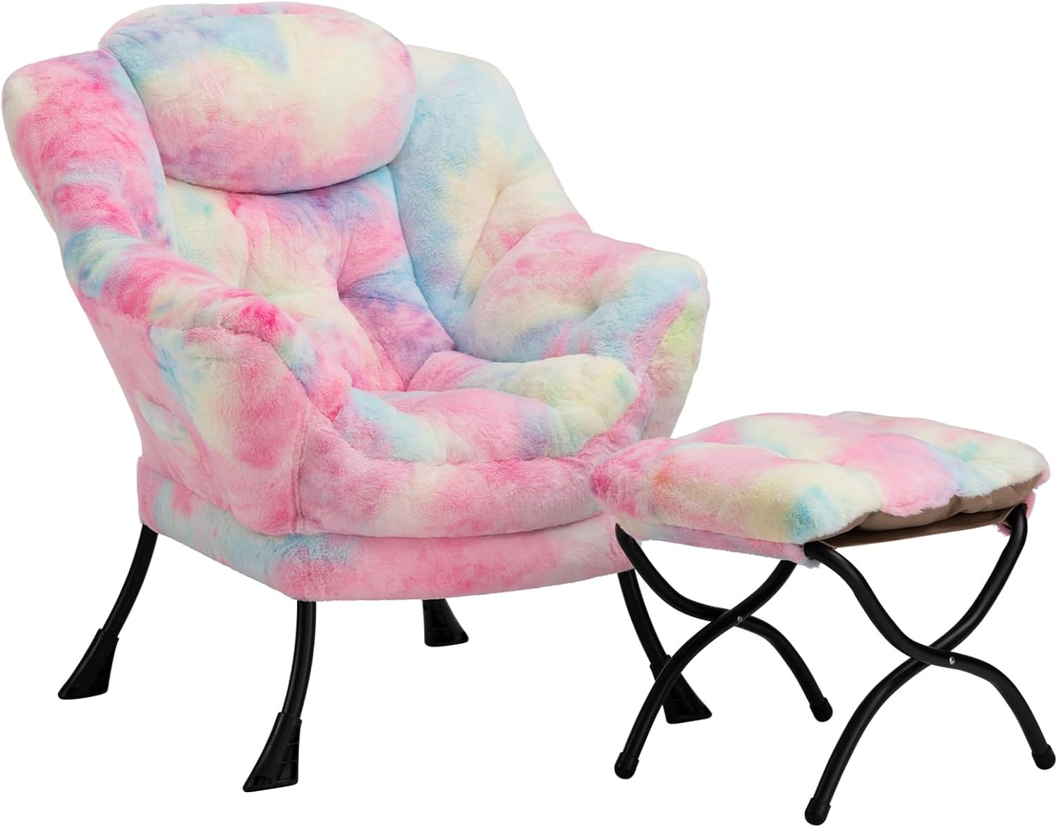 HollyHOME Lazy Chair with Foldable Ottoman for Ultimate Comfort