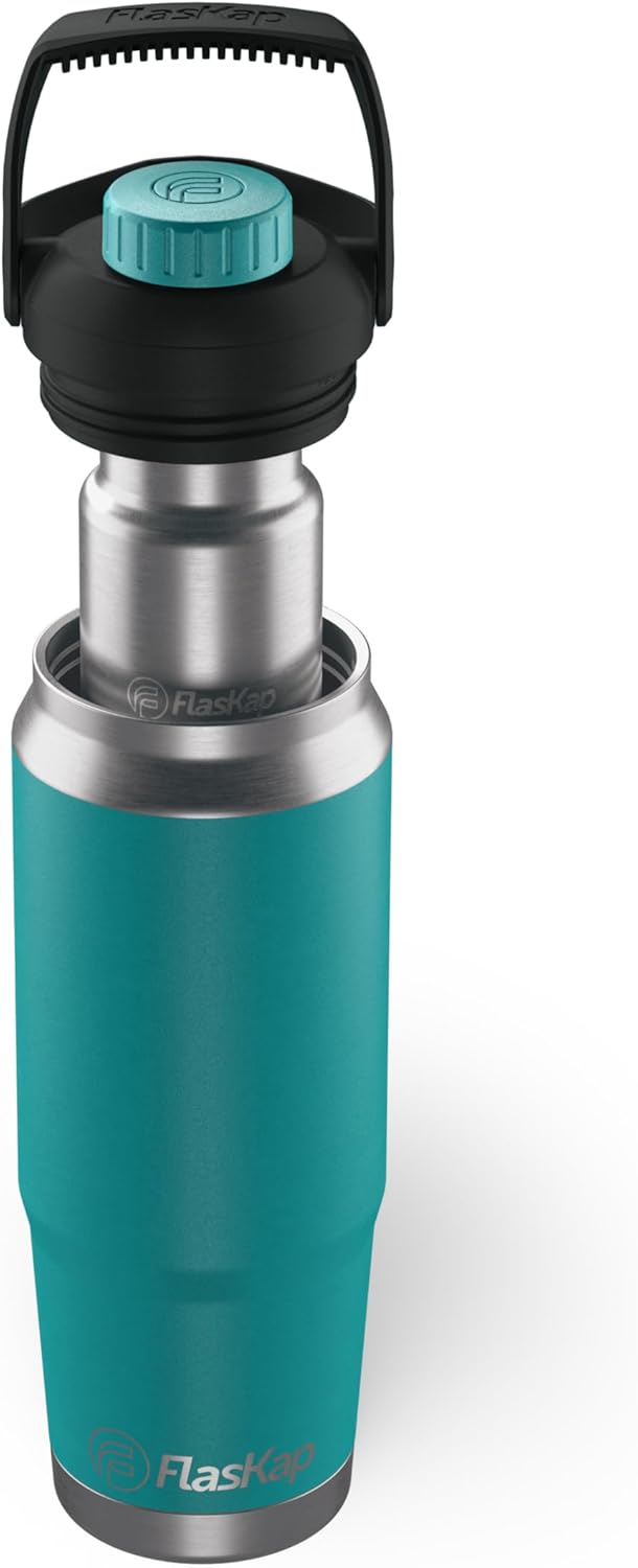 Flaskap FreePour System: Versatile 6oz Tumbler & 26oz Bottle