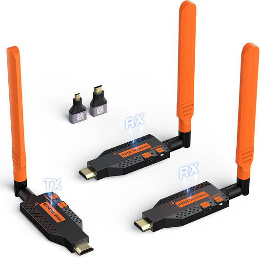 350FT Long Range Wireless HDMI Extender Set for Seamless Streaming