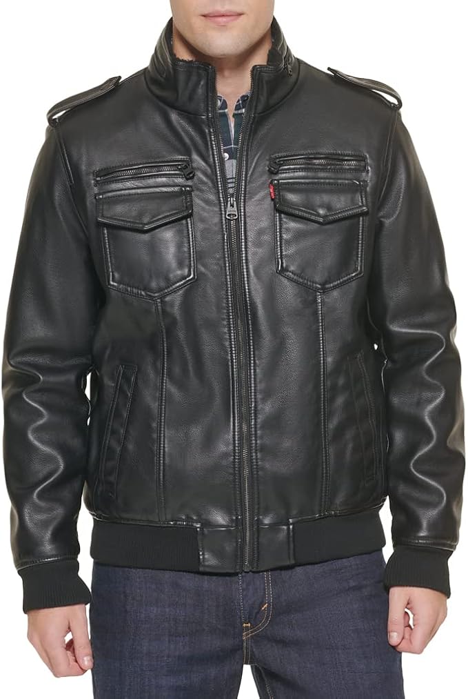 Levi's Men's Faux Leather Sherpa Aviator Bomber Jacket Review