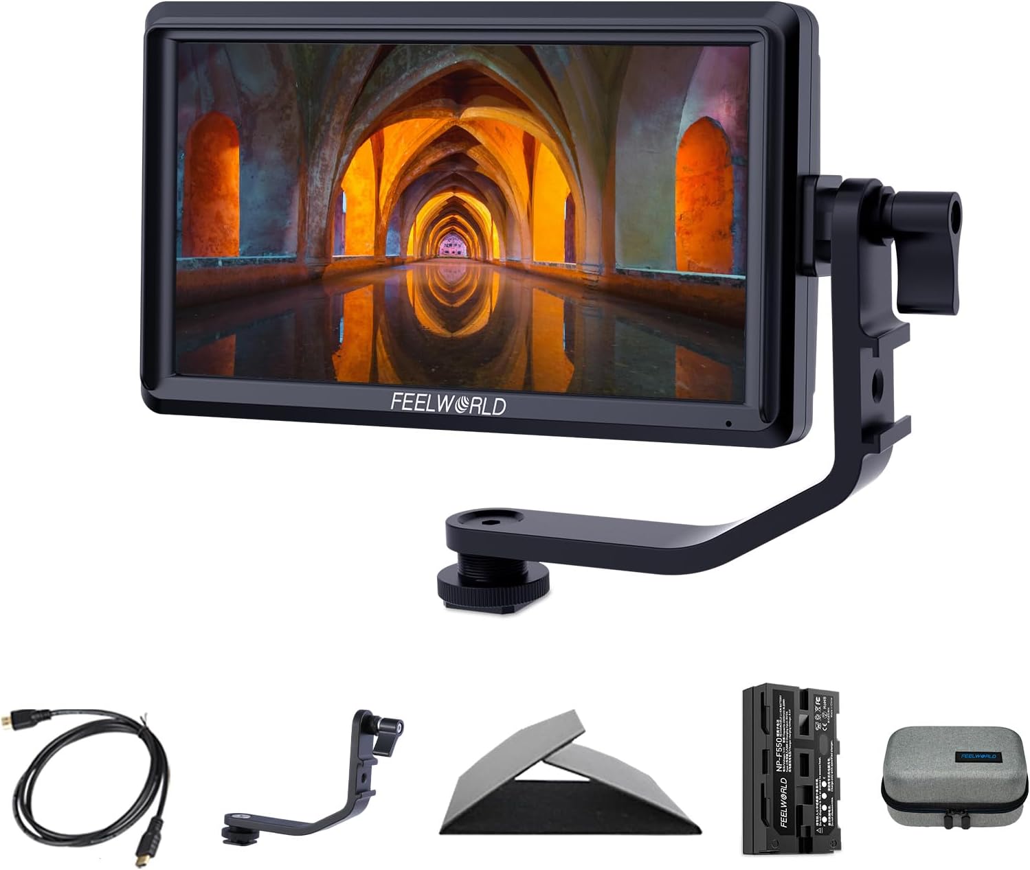 FEELWORLD 5.5 Inch DSR Camera Field Monitor with Battery and Bag