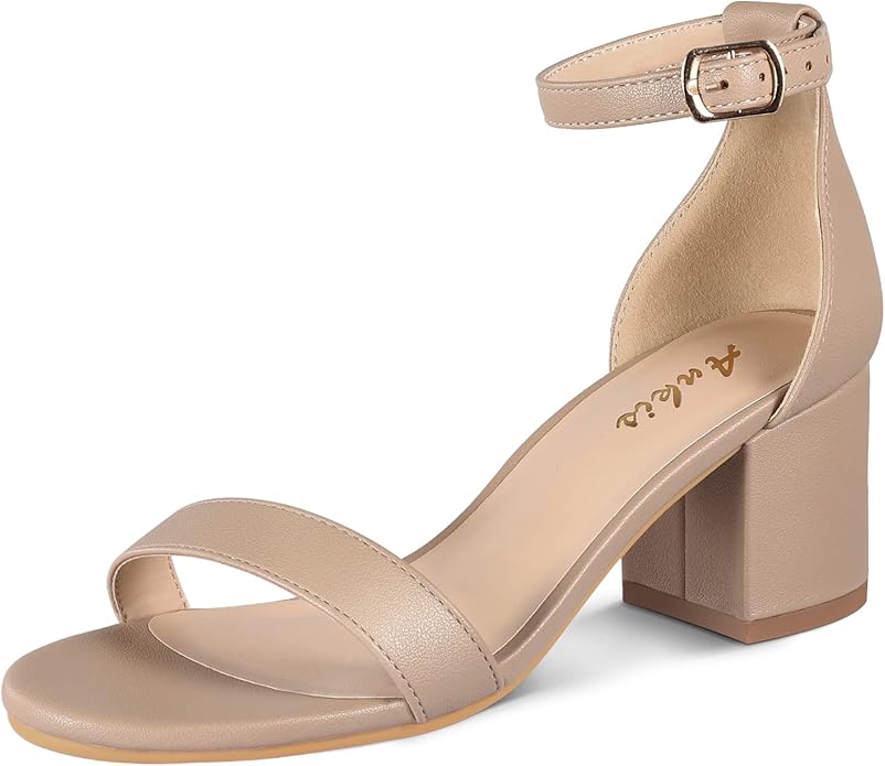 Ankis Nude Silver Black Heels for Comfortable Office Wear