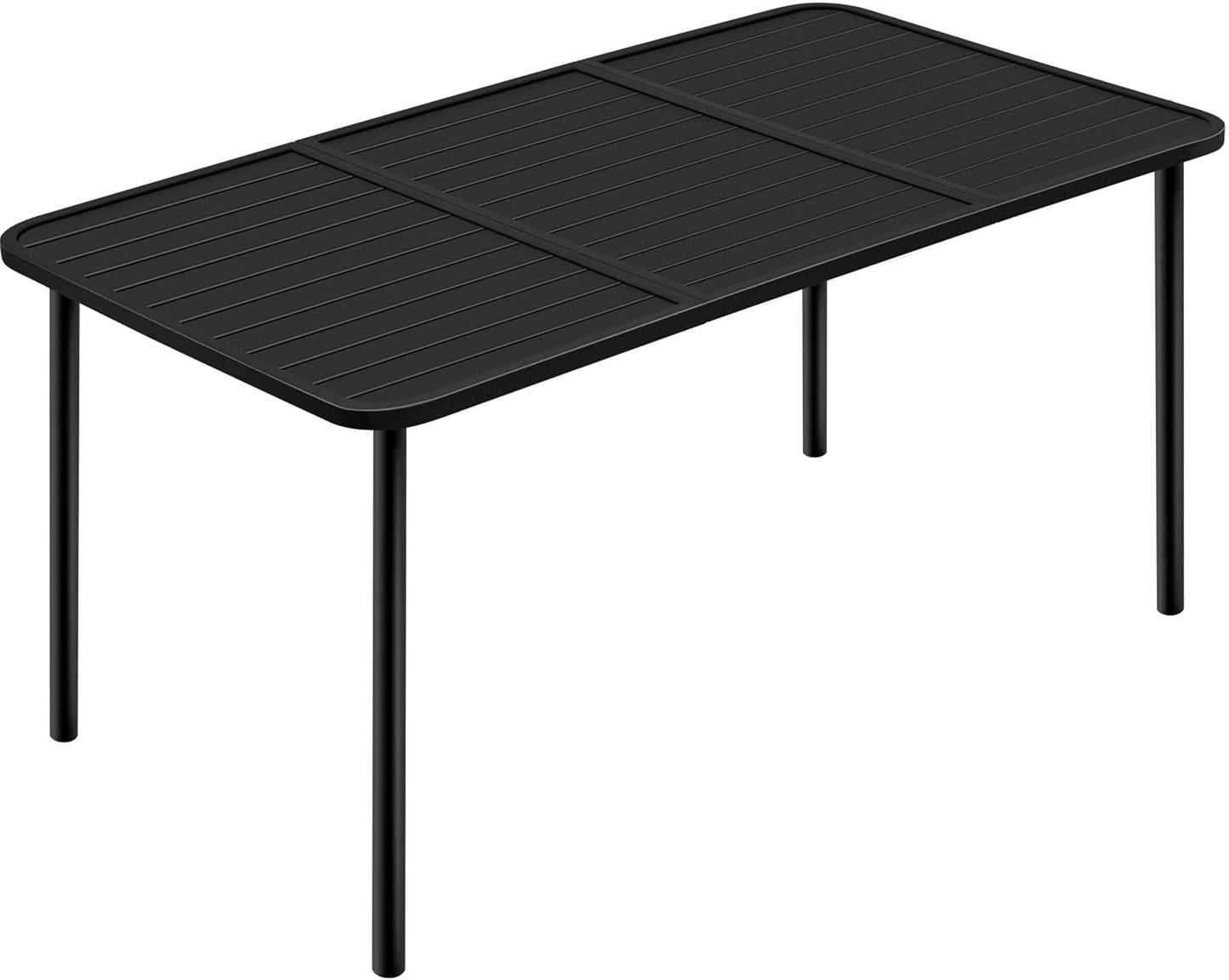 Yaheetech Outdoor Dining Table for 6, Stylish Metal Design