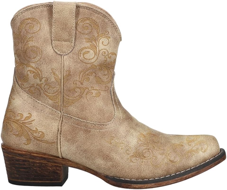 ROPER Womens Short Stuff Embroidery Snip Toe Casual Boots