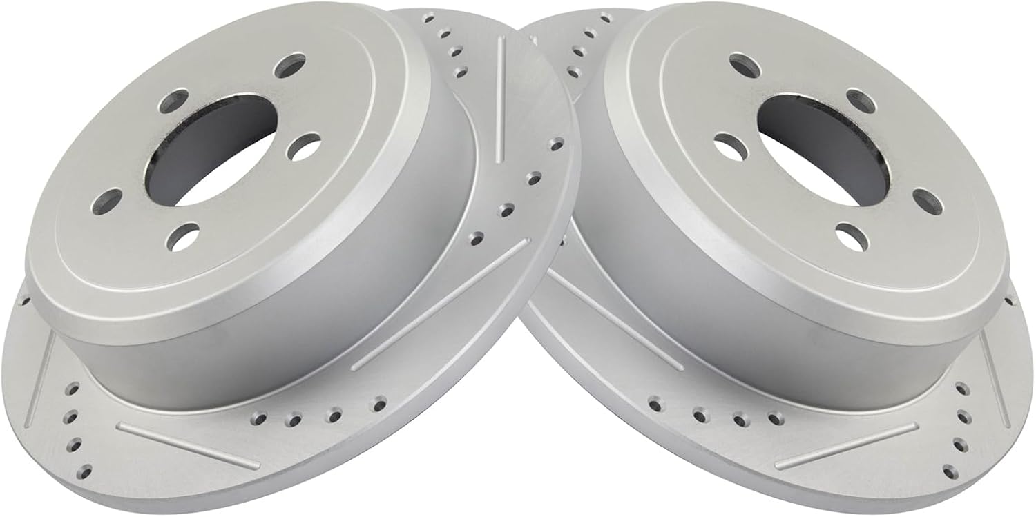TRQ Rear Performance Brake Rotors Set for Dodge Nitro & Jeep Liberty