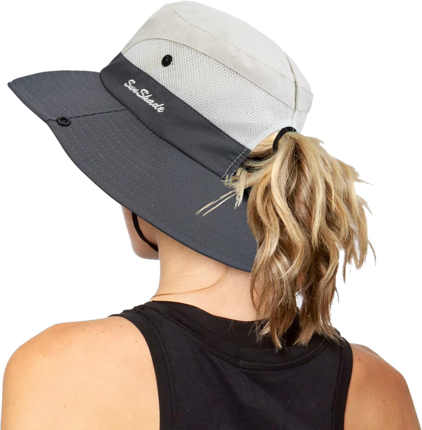 INOGIH Mesh Wide-Brim Sun Hat: UV-Protection & Ponytail Hole