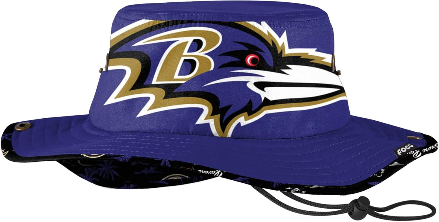 FOCO Men's NFL Team Logo Sport Outdoor Sun Bucket Boonie Hat