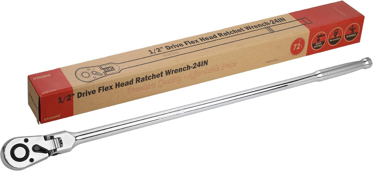 1/2 Inch Drive Ratchet with Flexible Head for Tight Spaces