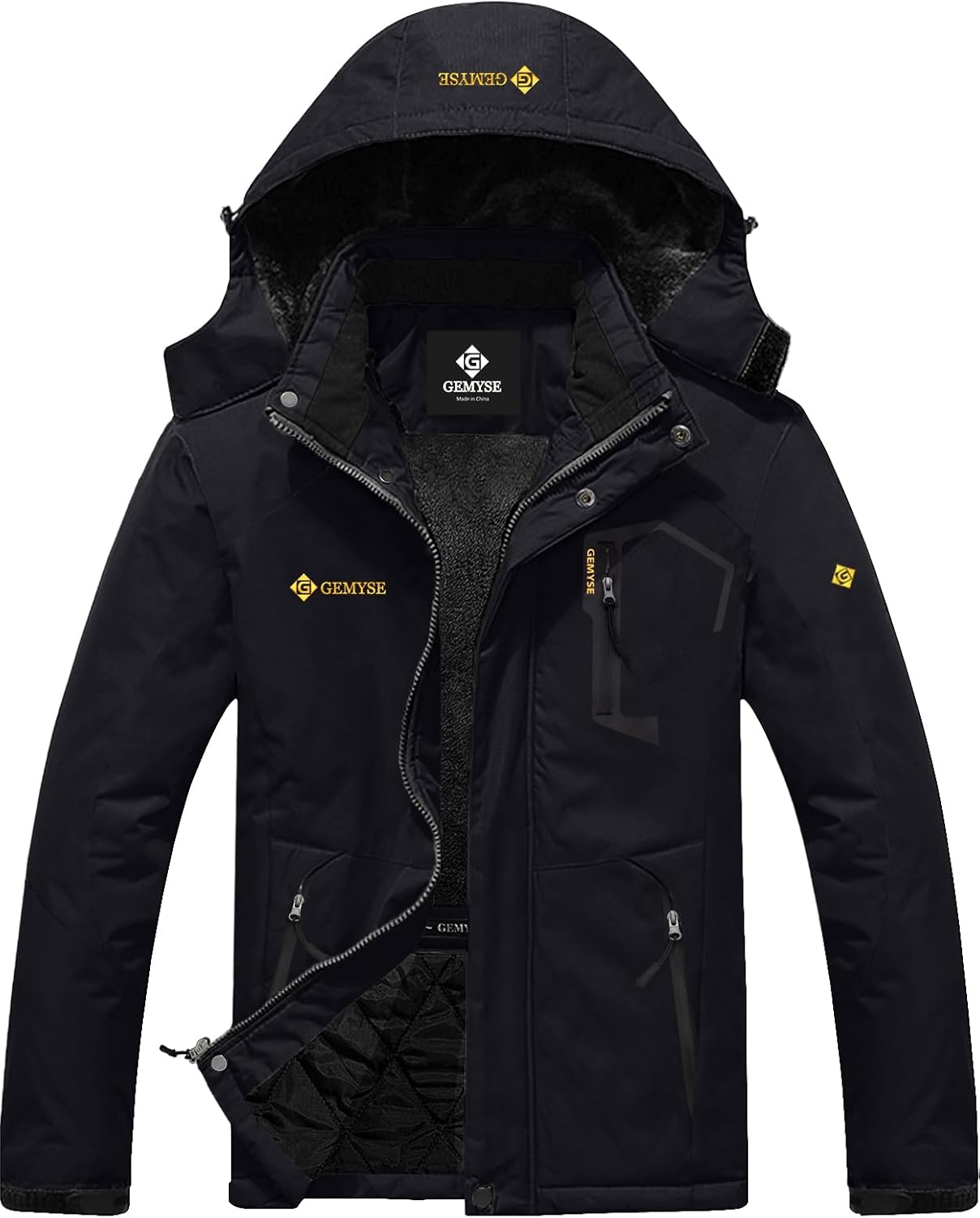 GEMYSE Men's Mountain Waterproof Ski Snow Jacket for Winter Fun