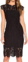 MEROKEETY Women's Sleeveless Lace Cocktail Dress - Flattering Knee