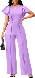 sexycherry Formal Jumpsuit for Women V Neck Overlay - Elegant Fit