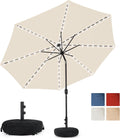 10ft Solar Patio Umbrella with 88 LED Lights - Fade-Free, UV Resistant