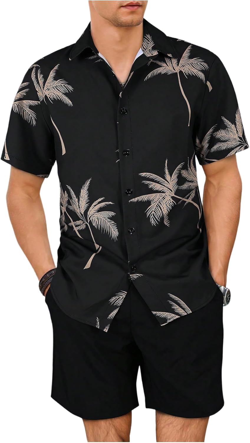 GORGLITTER Men's Vacation Beach Outfits 2 Piece Set for Fun
