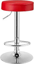 Bar Stool Swivel Backless Round PU Leather Adjustable Seat - Modern