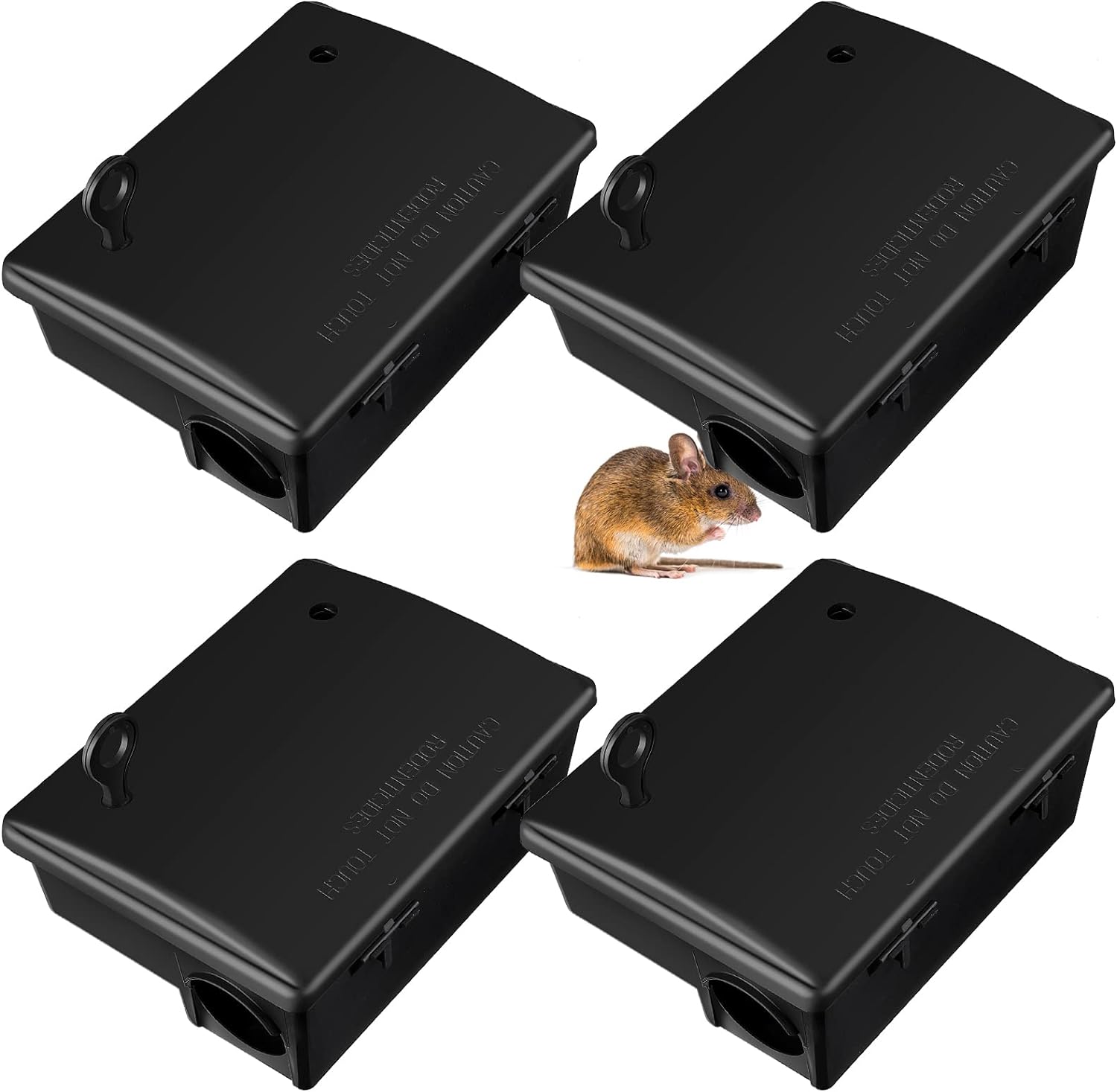 Qualirey 4 Pack Rat Bait Stations for Effective Rodent Control