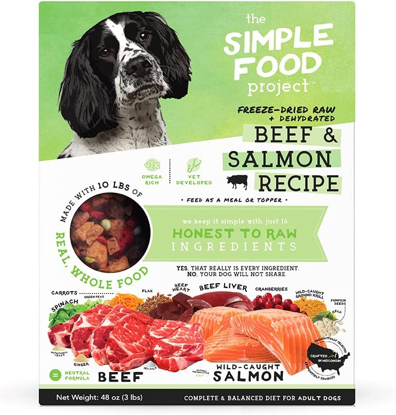 Beef & Salmon Recipe Freeze Dried Raw Food for Dogs - 48oz