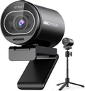 4K Webcam with Tripod for Streaming - Flexible Height, 1080P@60FPS