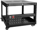 RIVECO 6U Network Rack with Reinforced Vented Plates - Sturdy Open