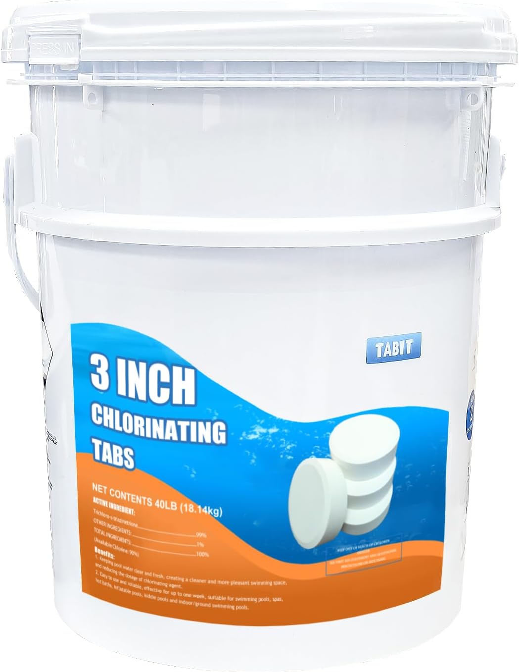 Chlorine Tablets 3 inch 40 Pounds for Clean Swimming Pools