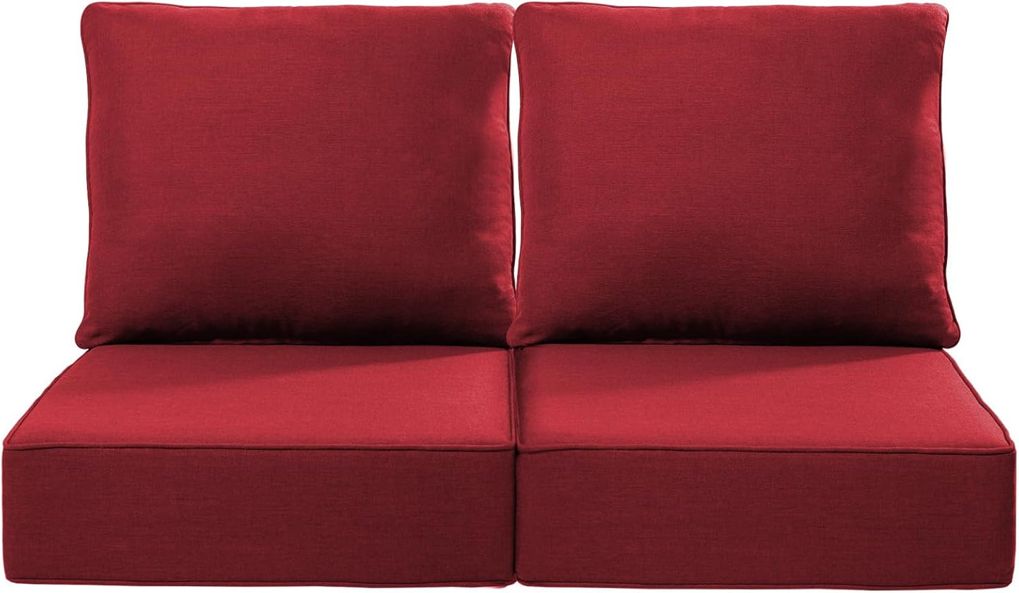 Luxury 22x24 Outdoor Seat Cushions for Patio Chairs - Set of 2