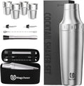 Hybrid Cocktail Shaker Set with Stackable Cups - Travel-Ready 30oz