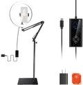 12 in 24W Bi Color LED Ring Light - Compact Overhead Stand