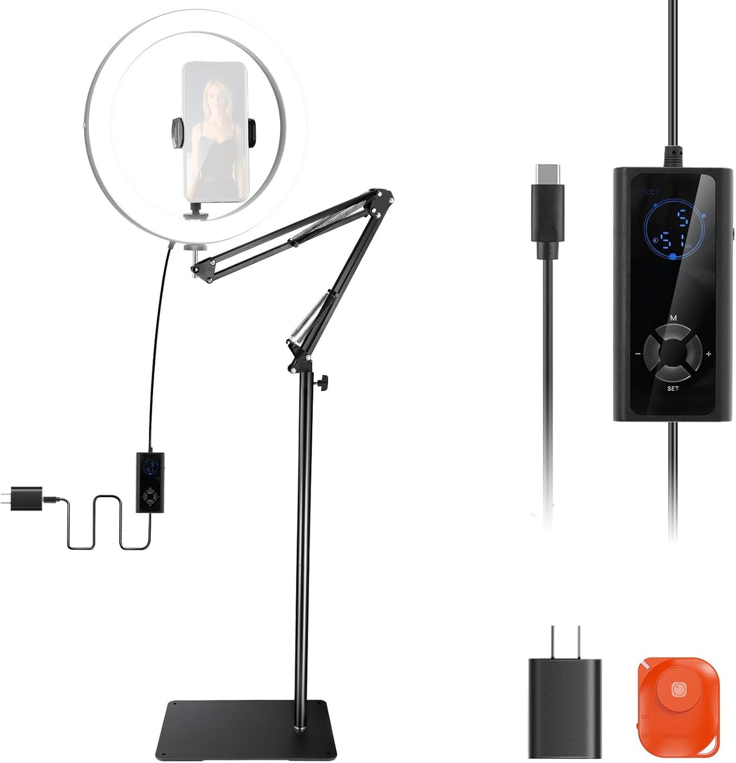 NEEWER 12in 24W High Power LED Ring Light for Video Recording