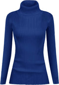 v28 Turtleneck Ribbed Sweaters for Women - Slim Fitted Knit Top
