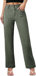 Sidefeel Womens Straight Leg Jeans High Waisted Tummy Control Women's
