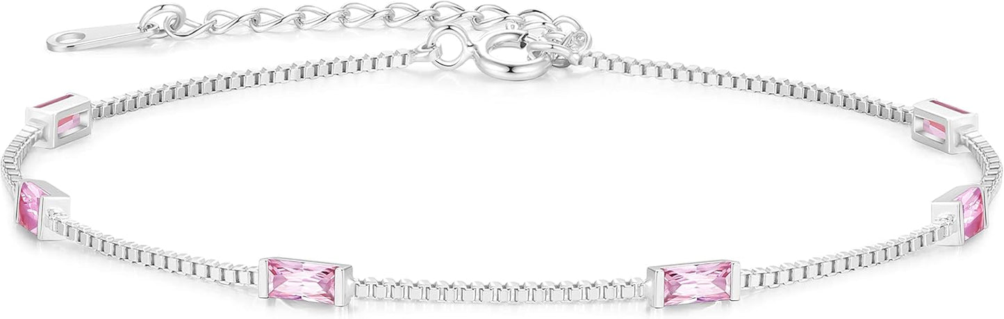 Elegant Birthstone Bracelets for Women in 925 Sterling Silver