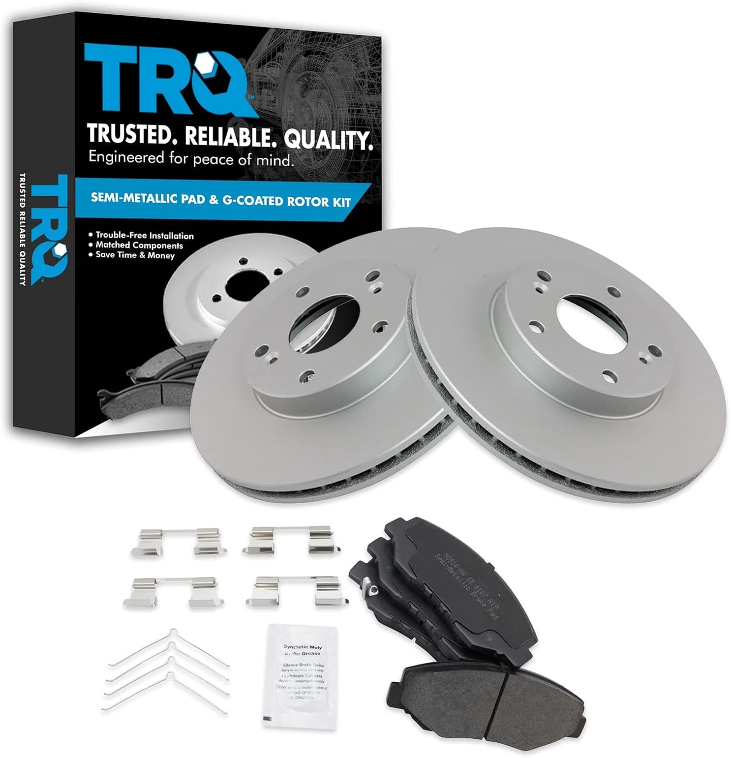 TRQ Front Brake Pad & Rotor Kit for Acura ILX and Honda Models
