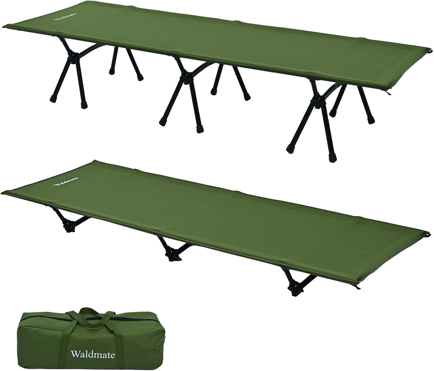 WaldZimmer Folding Camping Cot: Comfort & Strength 400Lbs!